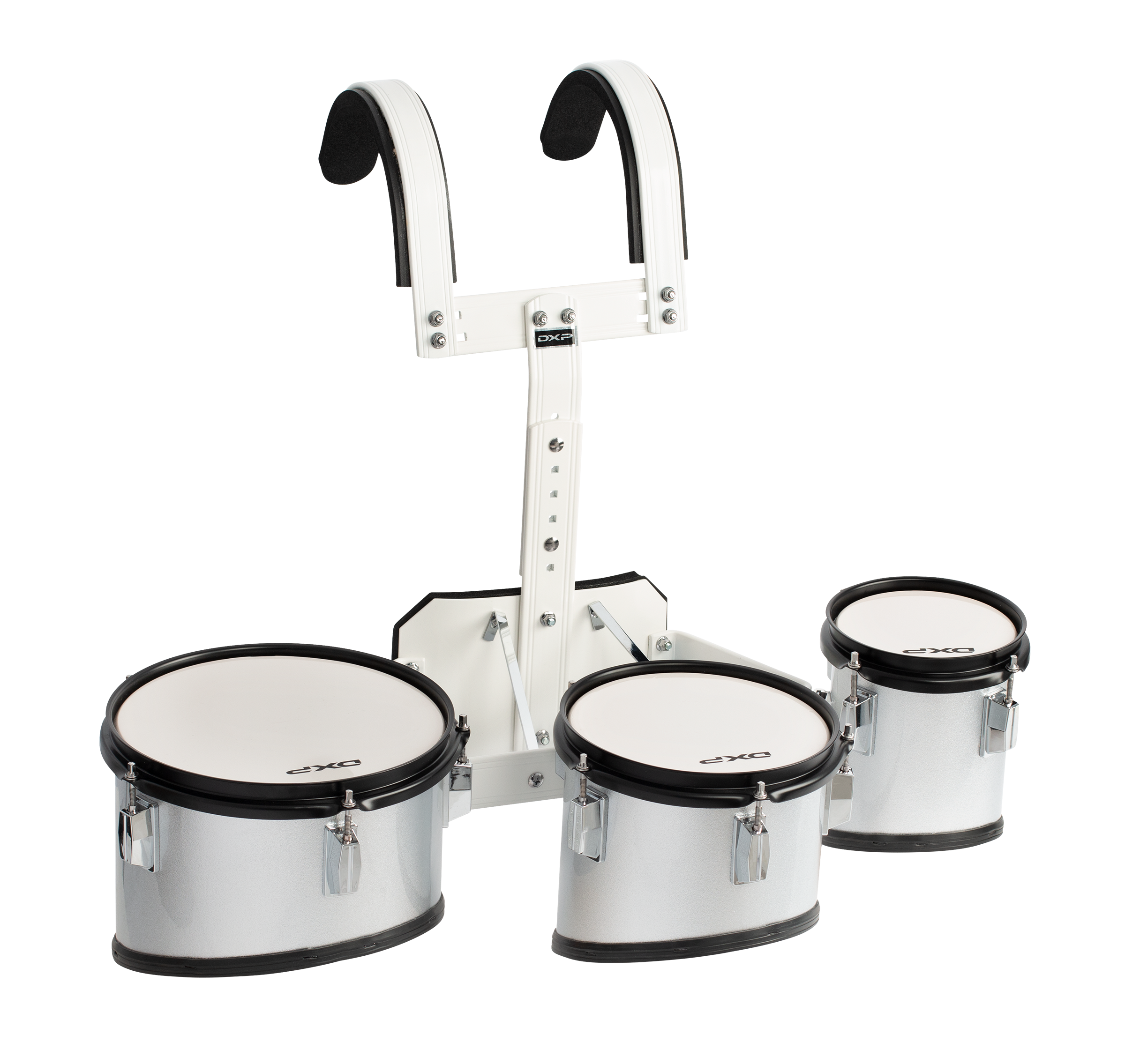 DXP | DA8625 | Marching triple tenor drum set with harness. DXP | DA8625 | Marching triple tenor drum set with harness.